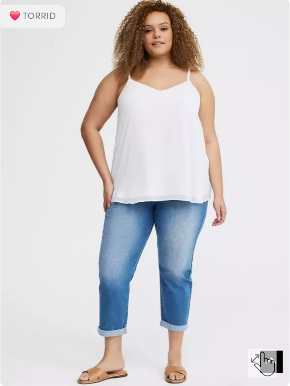 torrid White Sophie Camisole with Spaghetti Straps